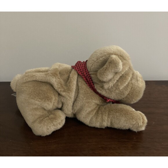 Vintage Carlton Cards Realistic Sharpei puppy dog plush tag bandana neckerchief - Picture 5 of 12